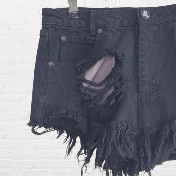 One teaspoon micro mini distressed black denim skirt - Picture 2 of 8